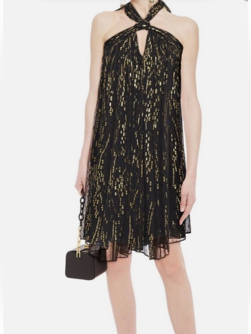 ba&sh junun noir dress. Size 3 = Large / US size 10. NEW WITH TAGS